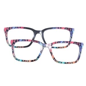 Pair Eyewear The Larkin Magnetic Topper Patterned Eyeglasses Set Of 2 Snakeskin